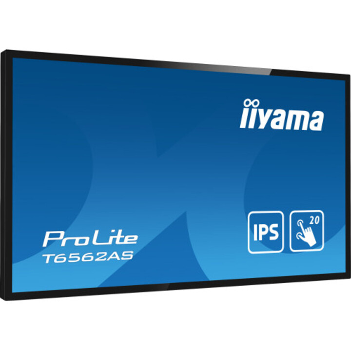 Iiyama T6562as-b1 Interaktives Flachbildschirm-Signage-Display, 163,8 cm (64,5 Zoll), IPS, 500 cd/m, 4k Ultra HD, schwarzer Touc