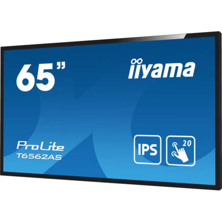 Iiyama T6562as-b1 Interaktives Flachbildschirm-Signage-Display, 163,8 cm (64,5 Zoll), IPS, 500 cd/m, 4k Ultra HD, schwarzer Touc
