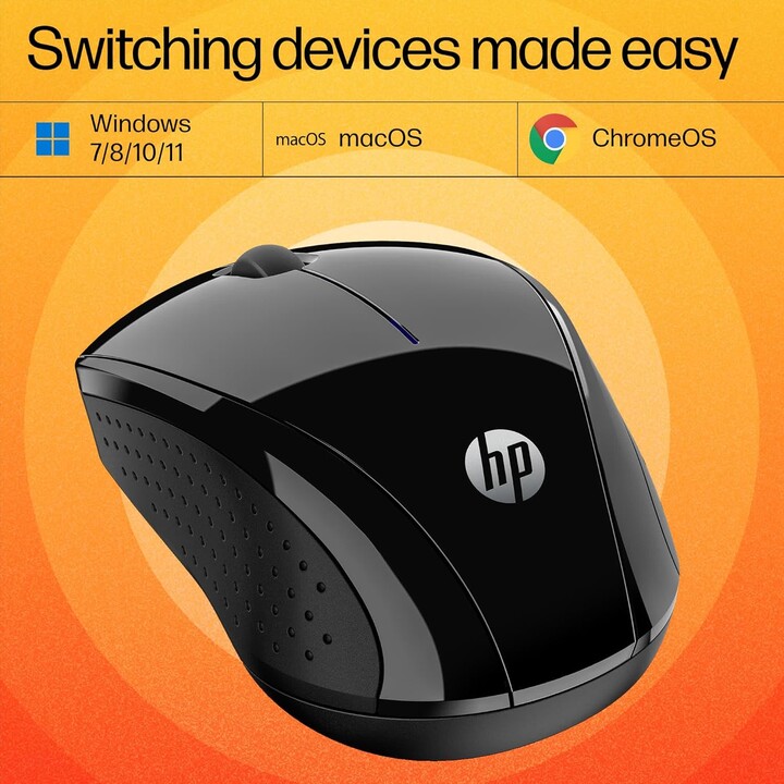 HP 220 Silent Wireless Mouse, 2.4 GHz Dongle, 15 Month Battery, Windows, Mac, Chromebook, Black