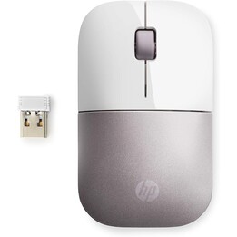HP Z3700 Wireless Maus, 1200 DPI, 3 Knöpfe und Bildlaufrad, 16 Monate Batterie, LED -Technologie, Weiß und Rosa