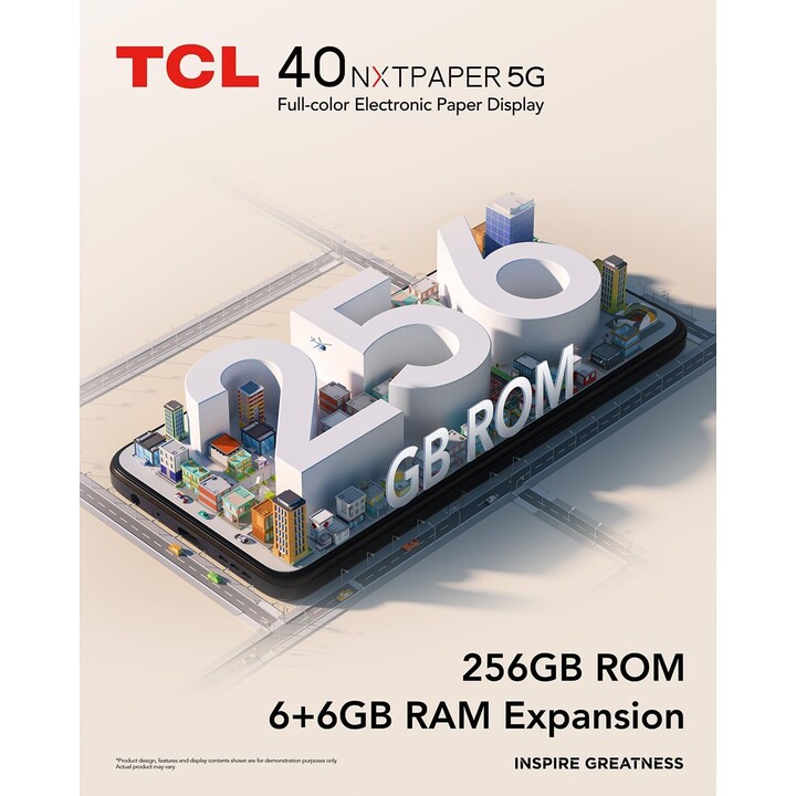 TCL 40 Nxtpaper 5G, 12 GB (6+6) 256 GB, Dual Sim, 6,6 display 90Hz, fotocamera da 50 MP, 5000MAH, Android 13, nero