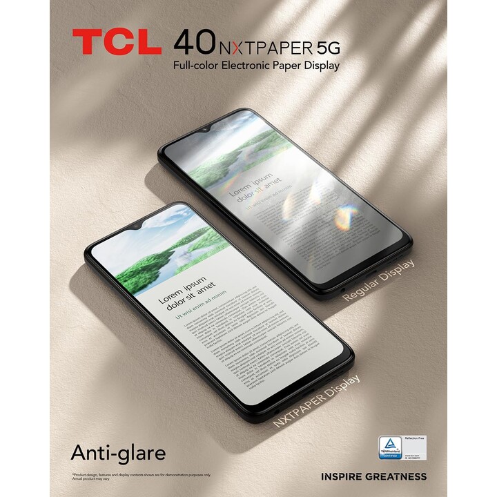 TCL 40 Nxtpaper 5G, 12 GB (6+6) 256 GB, Dual Sim, 6,6 display 90Hz, fotocamera da 50 MP, 5000MAH, Android 13, nero