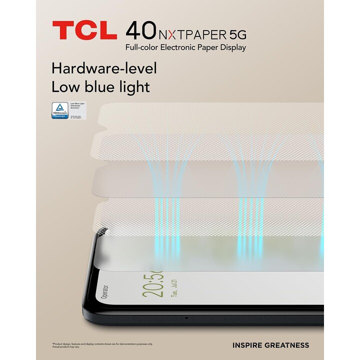 TCL 40 Nxtpaper 5G, 12 GB (6+6) 256 GB, Dual Sim, 6,6 display 90Hz, fotocamera da 50 MP, 5000MAH, Android 13, nero