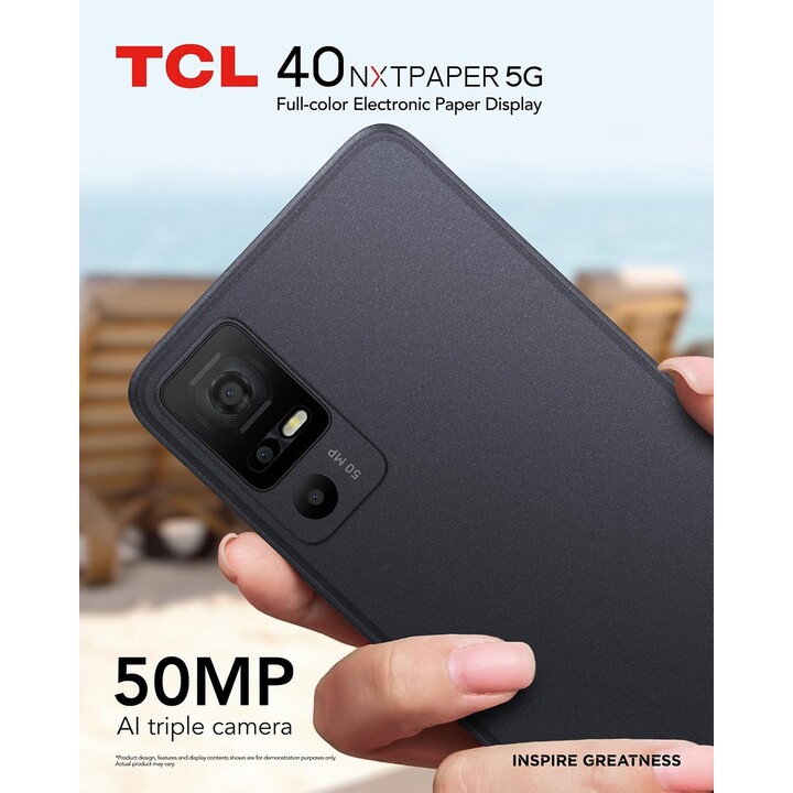 TCL 40 Nxtpaper 5G, 12 GB (6+6) 256 GB, Dual Sim, 6,6 display 90Hz, fotocamera da 50 MP, 5000MAH, Android 13, nero