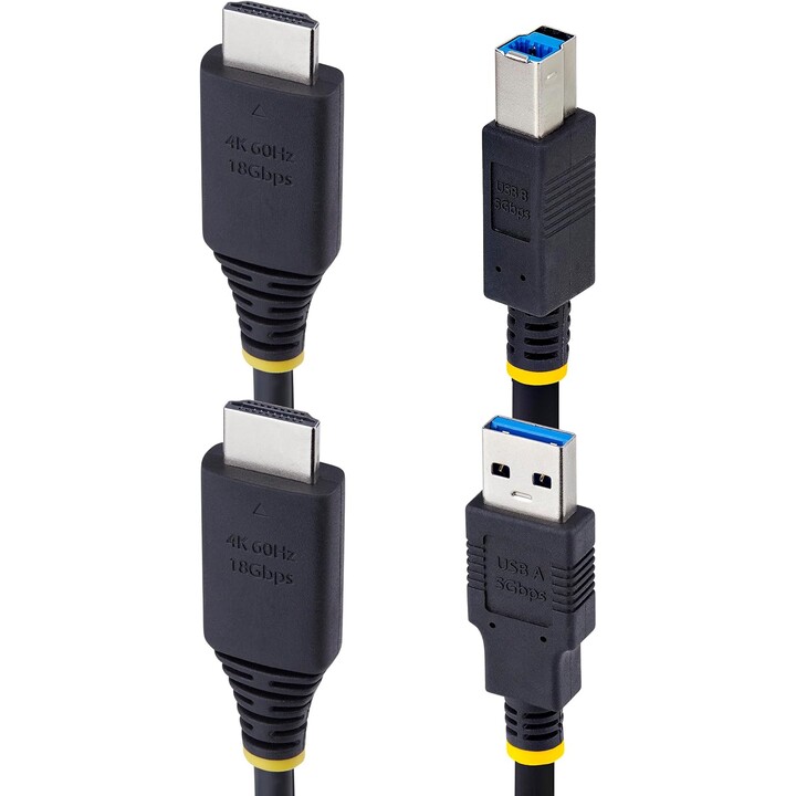 StarTech.com 1,8m HDMI und USB 5Gbps KVM Kabel, 4K 60Hz, HDMI 2.0 und USB 3.2 Kombikabel für KVM Switch/Umschalter