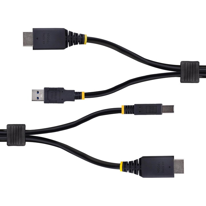 StarTech.com 1,8m HDMI und USB 5Gbps KVM Kabel, 4K 60Hz, HDMI 2.0 und USB 3.2 Kombikabel für KVM Switch/Umschalter