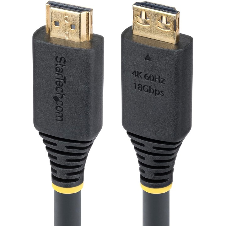 StarTech.com 20ft (6.1m) High Speed HDMI Cable with Gripping Connectors, 4K 60Hz/1440p 144Hz, HDR10/HDCP 2.2/ARC, 18Gbps, UHD HD