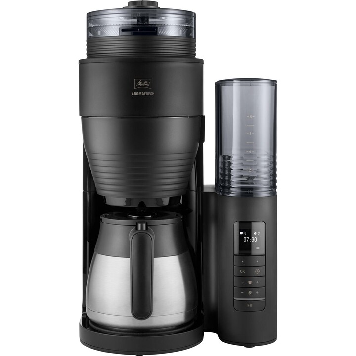 Machine à café filtre Melitta AromaFresh Therm Pro avec broyeur, noir