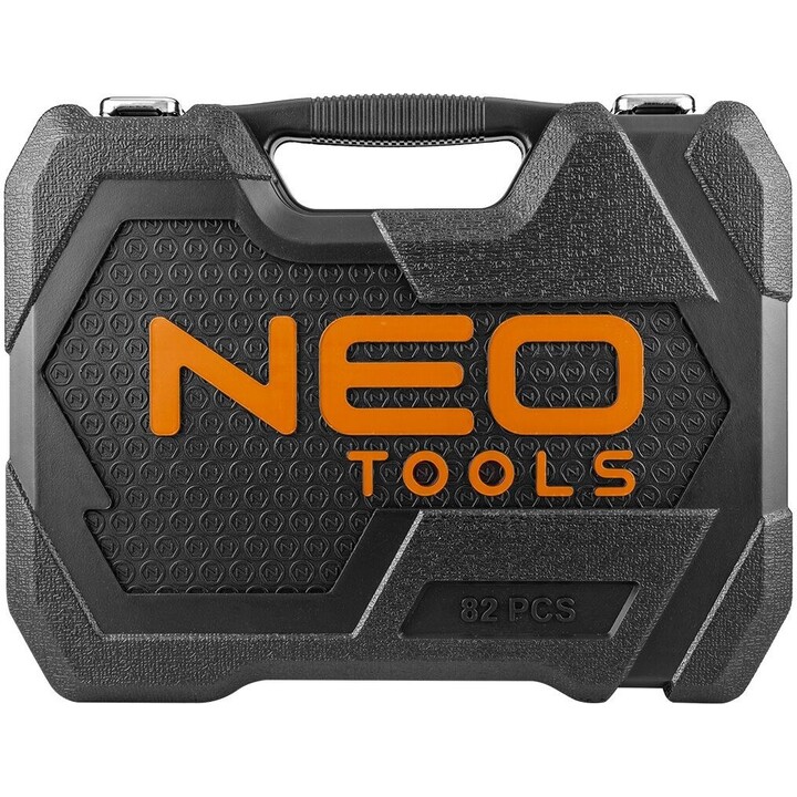 Neo Tools TOP-10-059, Socket Set 1/2" & 1/4", 82pcs, Black