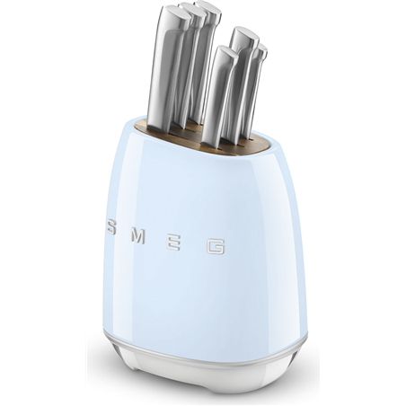Bloque de cuchillos Smeg Azul Pastel de los años 50 KBSF02PB