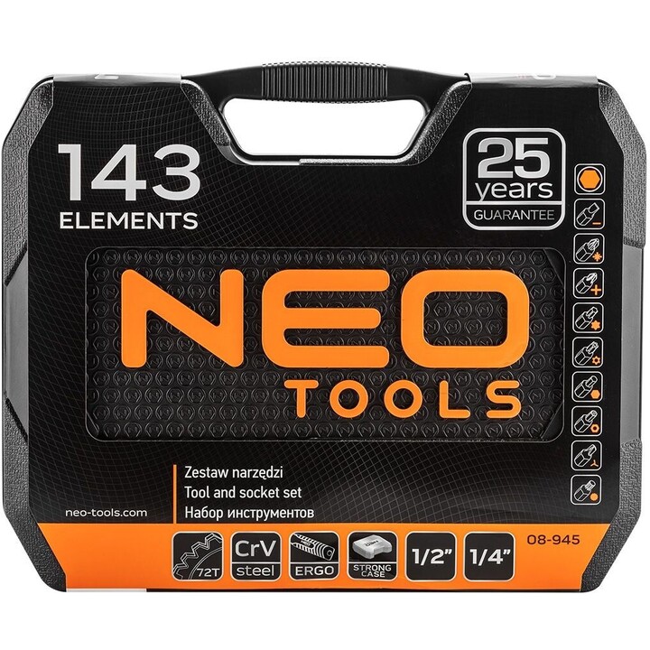 Neo Tools 08-945 General-purpose tool set in case 143 pcs