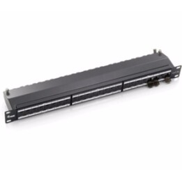24-Port Kategorie 6A geschirmtes Premium-Patchpanel, hellgrau