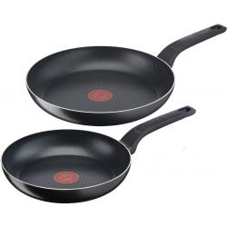 Tefal Easy Cook &amp; Clean pan set, 2-piece 24+28cm, black