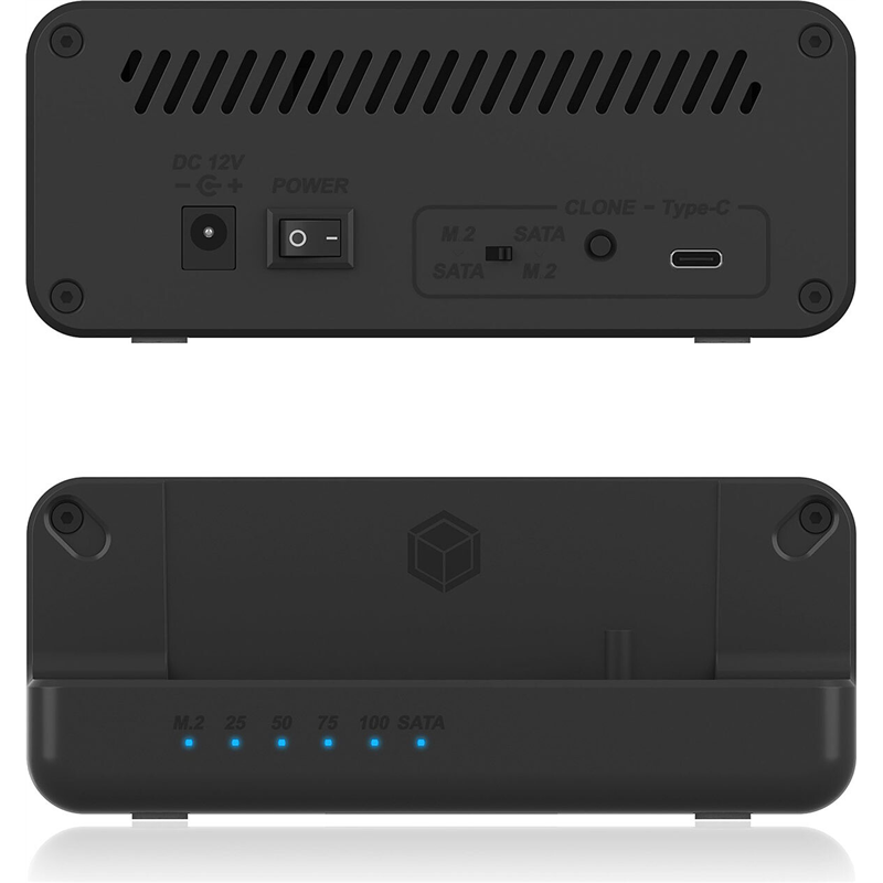 ICY BOX IB-2914MSCL-C31 Clé et station d&#39;accueil pour SSD M.2 NVMe et disque dur/SSD SATA 3,5"/2,5"