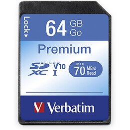 TARJETA 64GB Verbatim SDXC Premium Clase 10
