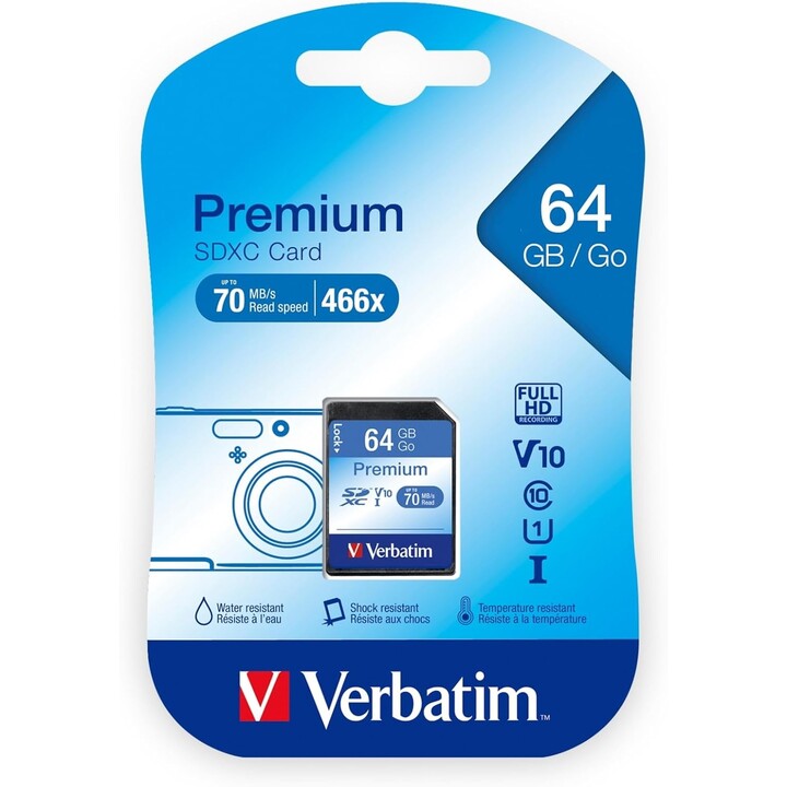 TARJETA 64GB Verbatim SDXC Premium Clase 10