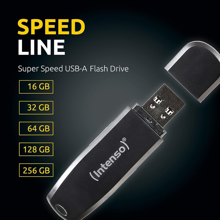 CHIAVETTA 128GB USB 3.0 Intenso 3533491 Speed Line Nero