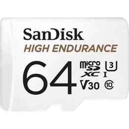 Carte mémoire SanDisk High Endurance MicroSDXC 64 Go 100 Mo/s + adaptateur