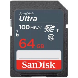 CARD 64GB SanDisk Ultra - 64GB - SDXC - Klasse 10 - UHS-I - 100 MB/s - Class 1 (U1)