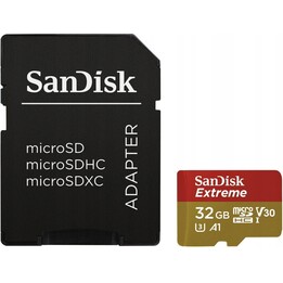 Carte mémoire SanDisk Extreme MicroSDHC 32 Go 100 Mo/s pour caméras d action/drones + adaptateur