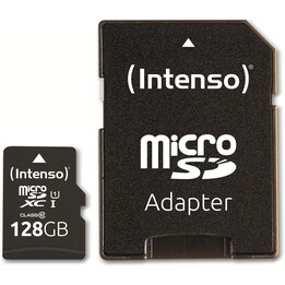 Intenso MicroSDXC 128GB UHS-I U1 Class 10 avec adaptateur SD