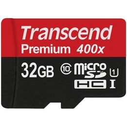 SCHEDA 32GB Transcend Premium MicroSDHC 45MB/s +Adattatore