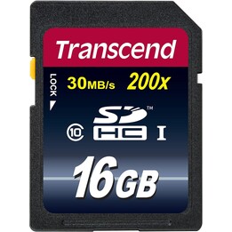 CARTE 16 Go TRANSCEND SDHC (Classe 10)
