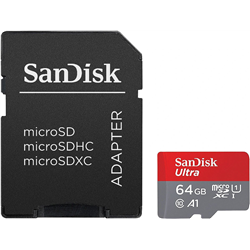 CARTE 64 Go SanDisk Ultra microSDXC 140 Mo/s + Adaptateur