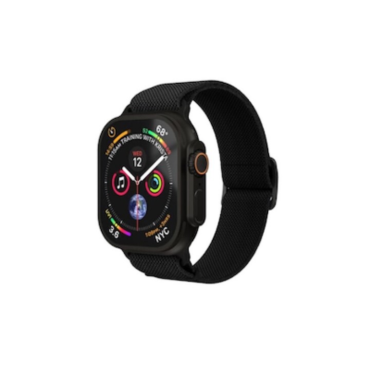 Correa clásica de nailon de 42, 44, 45 y 49 mm, talla única, completamente negra