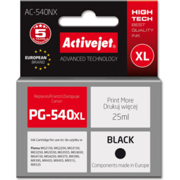 Activejet AC-540NX encre pour imprimante Canon (remplacement de Canon PG-540XL) Suprême, 25 ml, noir