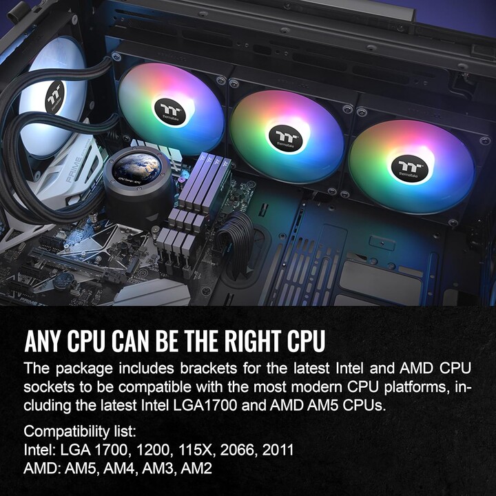 Refroidisseur liquide pour processeur Thermaltake TH420 V2 Ultra ARGB Sync, tout-en-un