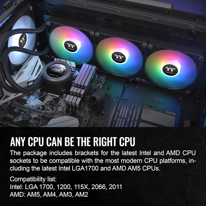 K Cooler Refroidissement par eau Thermaltake TH360 V2 Ultra ARGB Sync CPU Refroidisseur liquide tout-en-un