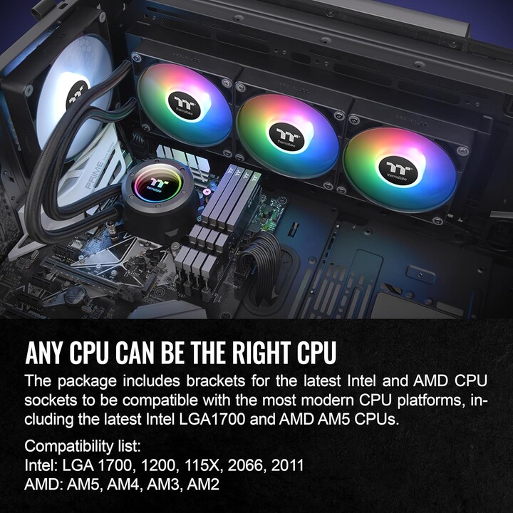 K Cooler Resfriamento de Água Thermaltake TH360 ARGB Sync V2 CPU All-in-One Liquid Cooler