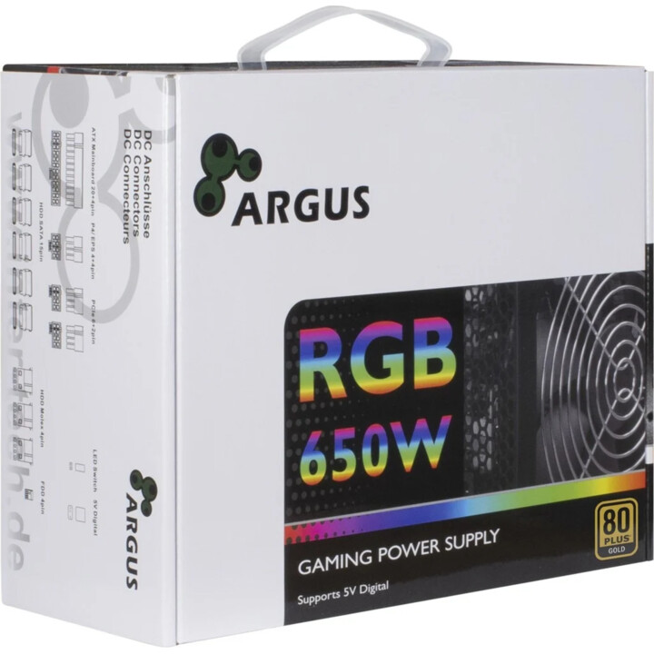 Inter-Tech Argus RGB-650W CM II 650W Fontes de Alimentação