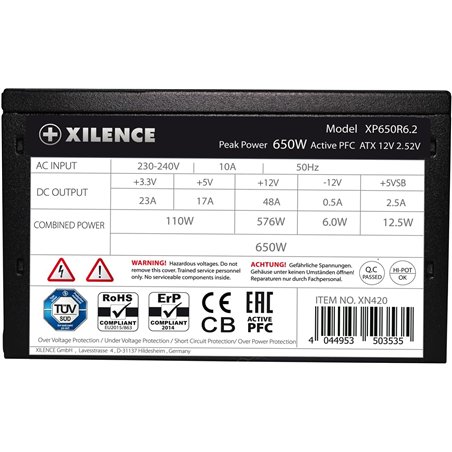 Desempenho Xilence C+ XP650R6.2 de 650 W