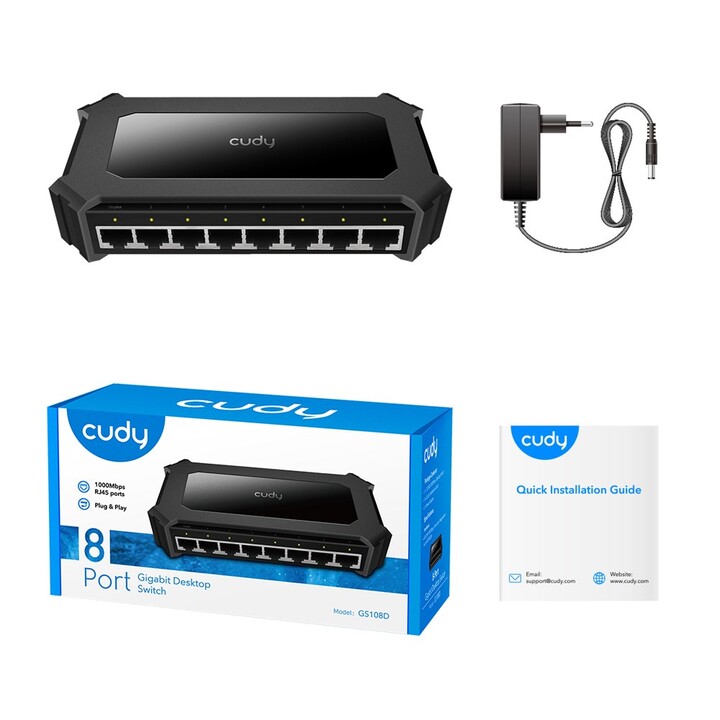 Switch Gigabit Ethernet Cudy GS108D (10/100/1000) Preto