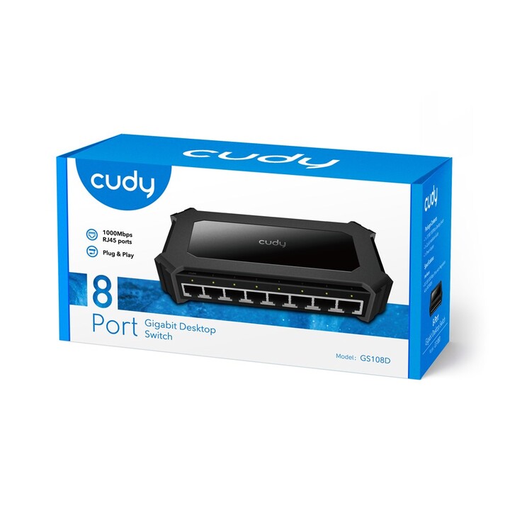 Switch Gigabit Ethernet Cudy GS108D (10/100/1000) Preto