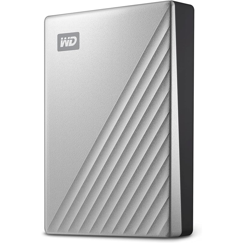 Disque dur externe portable WD My Passport Ultra Mac 5 To Argent USB-C/USB 3.0 6,4 cm 2,5 pouces Finition métallique RTL