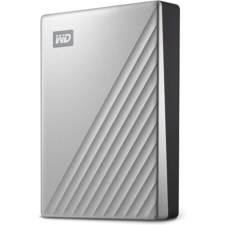 Disque dur externe portable WD My Passport Ultra Mac 5 To Argent USB-C/USB 3.0 6,4 cm 2,5 pouces Finition métallique RTL