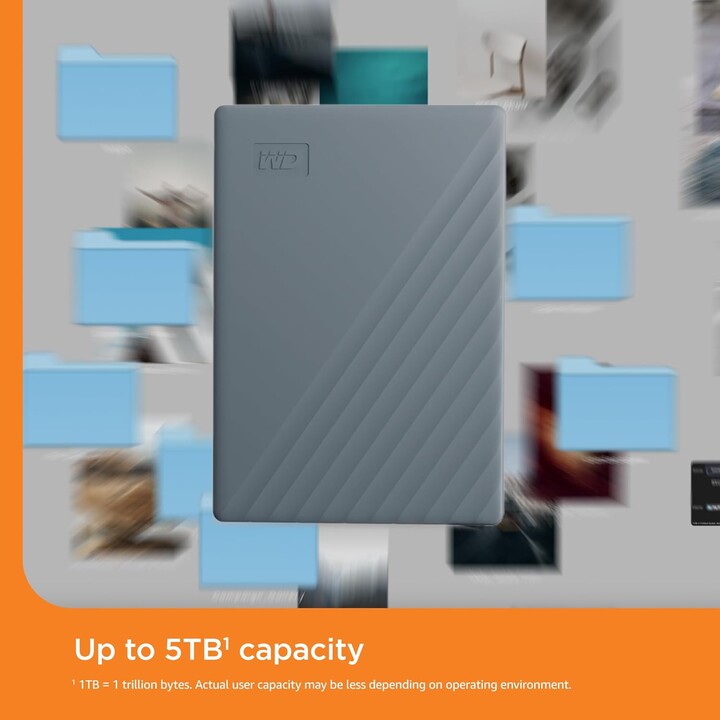 HDD portatile WD My Passport da 2,5" e 4 TB, grigio