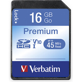 CARD 16GB Verbatim Premium SDHC 80MB/s