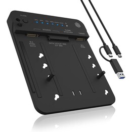 ICY BOX IB-2913MCL-C31 USB-C 3.2 Klon- e DockingStation para 2x M.2 NVMe/SATA SSD e 3,5"/2,5" HDD/SSD