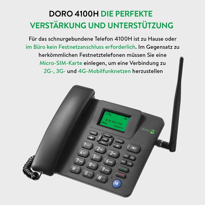Telefone Doro 4100H GSM Tisch preto