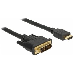 DELOCK Cabo DVI 18+1 Stecker - HDMI-A Stecker 1,5 m preto
