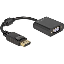 DELOCK Adaptador DisplayPort 1.2 Adaptador para VGA Buchse Passiv Preto