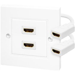 Adaptador HDMI Logilink. tomada de parede. 2 portas. branco