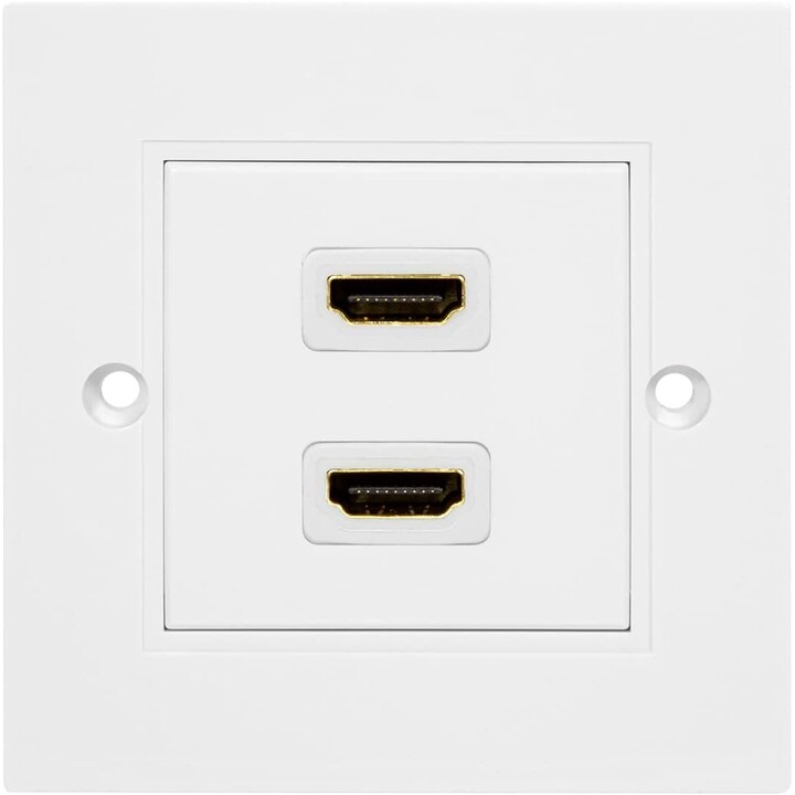 Logilink HDMI Adapter. Wandsteckdose. 2-Port. weiß