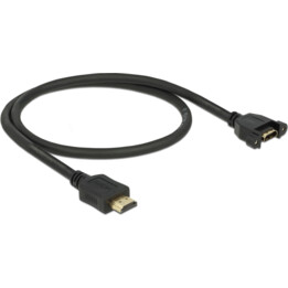 DELOCK Cable HDMI-A Stecker - Conector HDMI-A para montaje en pared 4K 30Hz 0.5m