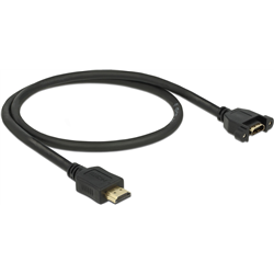 DELOCK Câble HDMI-A Câble - Prise HDMI-A pour un montage 4K 30Hz 0,5m