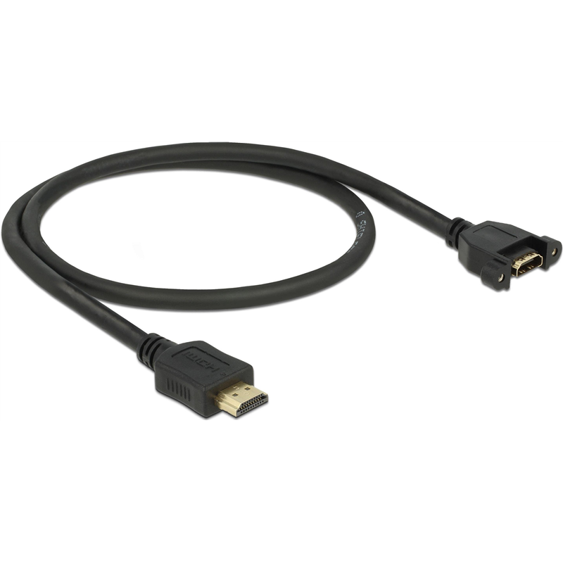 DELOCK Câble HDMI-A Câble - Prise HDMI-A pour un montage 4K 30Hz 0,5m